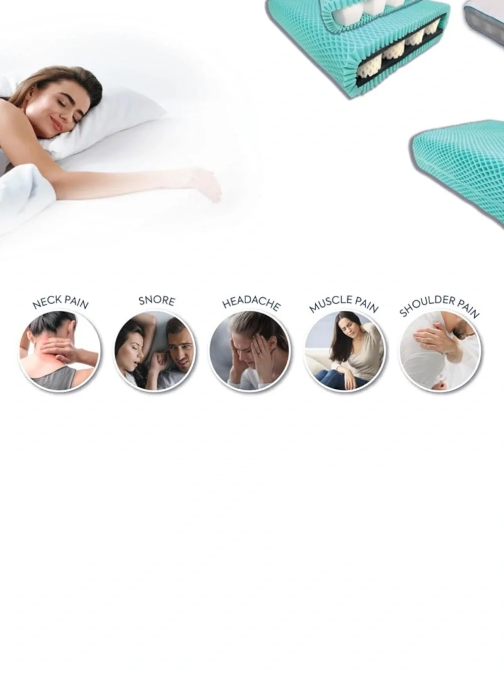 Cooling King Size Pillow Memory Foam Spring Anti Aging Anti Allergic Orthopedic